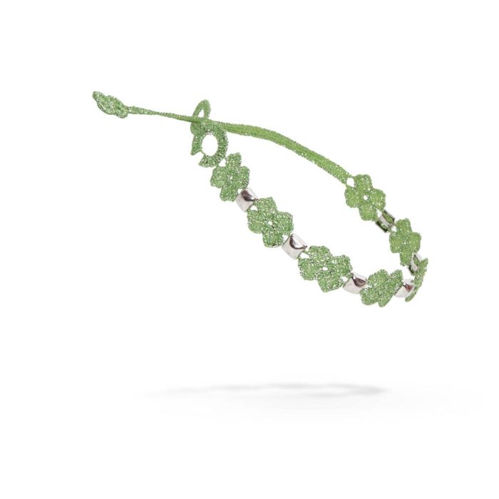 four-leaf-clover-jewels-bracelet-lime-lurex